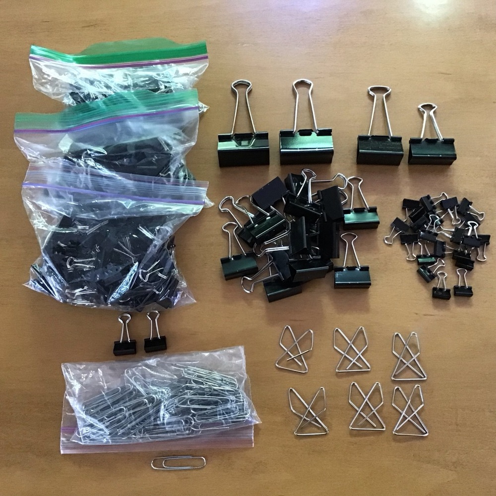 Black Binder Clips-Assorted 300+pcs